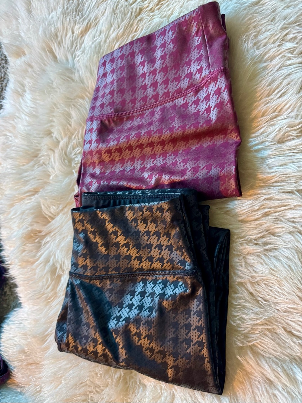 DKNY Sport Shiny Houndstooth Leggings Duo